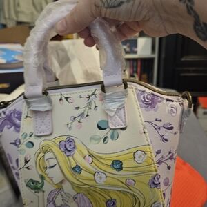 Loungefly Purple and Yellow Floral Satchel